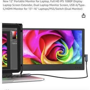 COPY - Dual Laptop Monitor Screen. Size, fits:  12” and expands to fit a 15” sc…